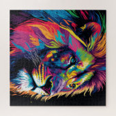 Kleurrijke leeuw Poster Legpuzzel (Horizontaal)