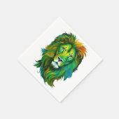 Kleurrijke leeuw servet (Hoek)