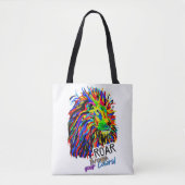 Kleurrijke Leeuw Tote Bag (Voorkant)