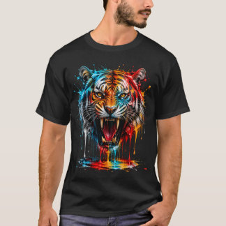 Kleurrijke Leeuwenkoning Wilde Geest Kunst T-shirt