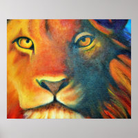 Kleurrijke leeuwenkop Portret Oil Painting