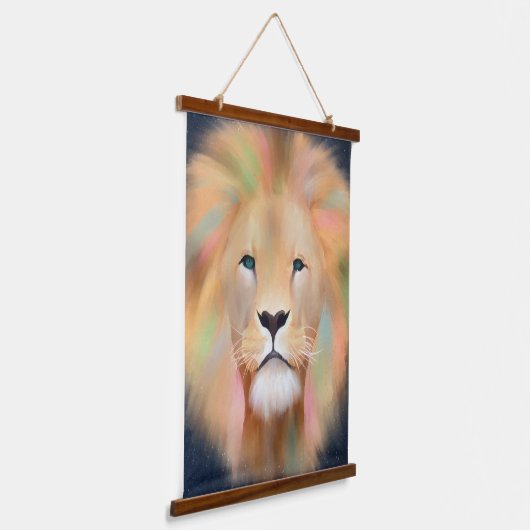 Kleurrijke leeuwenkwekerkunst hangend wandkleed (Gebogen)