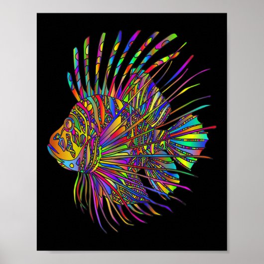 Kleurrijke Leeuwvis Leeuw Vis Poster (Voorkant)