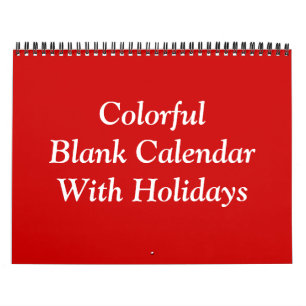 Kleurrijke lege kalender met Feestdagen