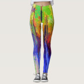 Kleurrijke Leggings met abstract ontwerp (Voorkant)