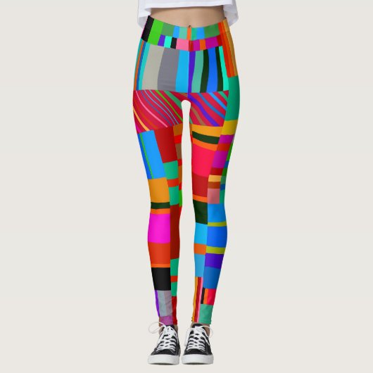 Kleurrijke Leggings Met Lapjes (Voorkant)