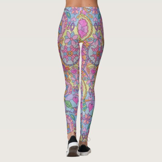 Kleurrijke Leggings voor bloemenprint (Achterkant)