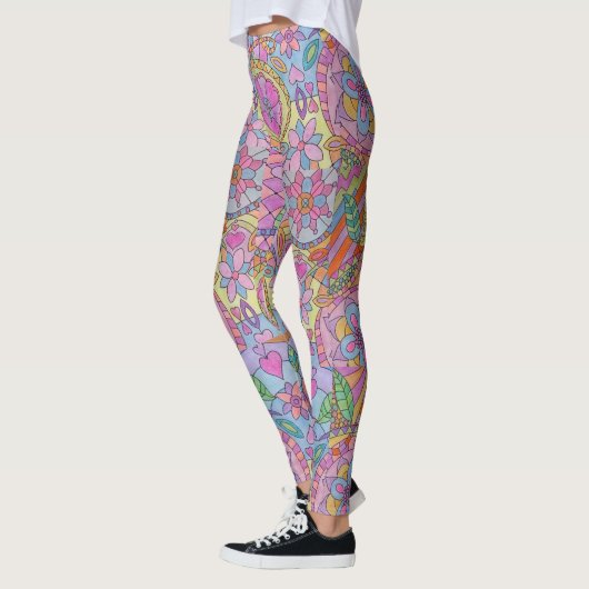 Kleurrijke Leggings voor bloemenprint (Links)