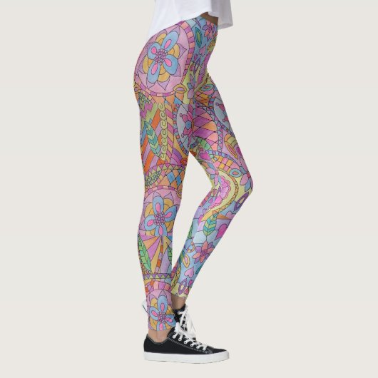 Kleurrijke Leggings voor bloemenprint (Rechts)