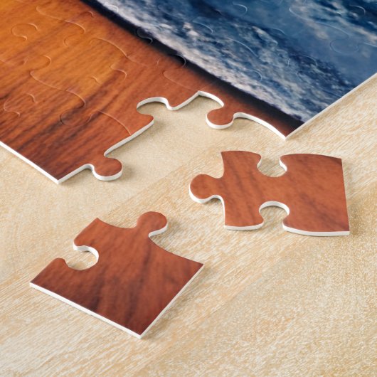 Kleurrijke Legpuzzel Waterverf Beach Sunset (Zijkant)