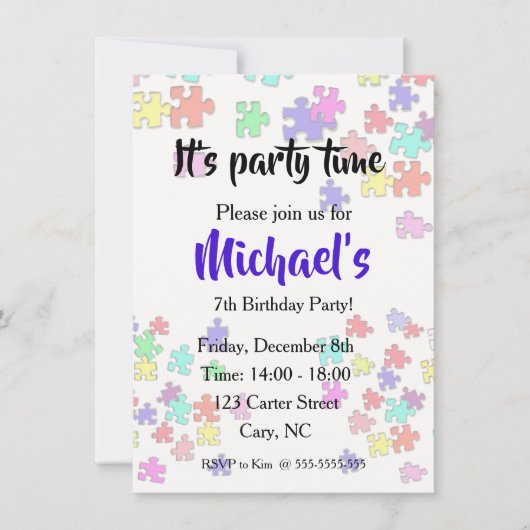 Kleurrijke legpuzzelstukken kaart (Voorkant)