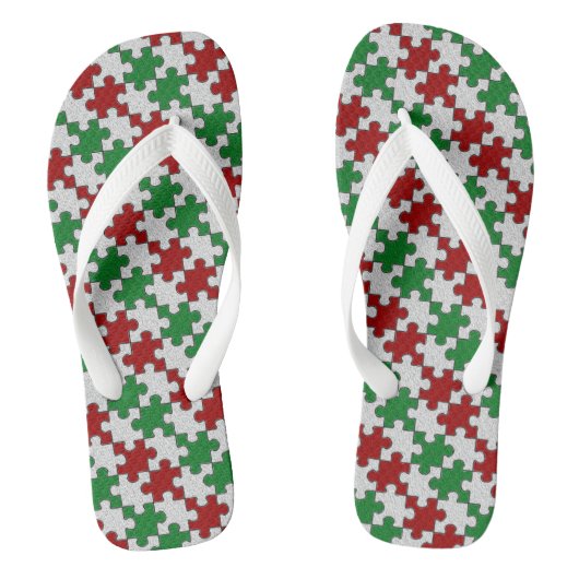 Kleurrijke legpuzzelstukken teenslippers voor vaka (Voetbed)
