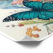 Kleurrijke Lelies en Vlinders Poster (Hoek)