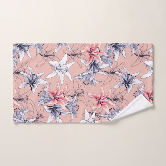 Kleurrijke lelies patroon bad handdoek (Handdoek)