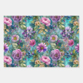 KLEURRIJKE LENTE BLOEM DECORATIEVE PAPIEREN SET INPAKPAPIER VEL (Voorkant 3)