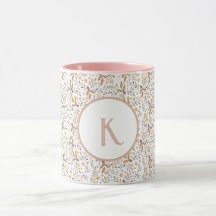 Kleurrijke lente bloem patroon monogram