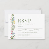 Kleurrijke lente bloem rustieke bruiloft RSVP kaar (Voorkant)