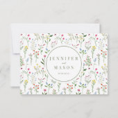 Kleurrijke lente bloem rustieke bruiloft RSVP kaar (Achterkant)