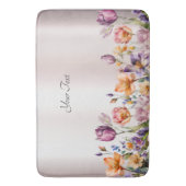 Kleurrijke lente bloemen badmat (Voorkant Verticaal)