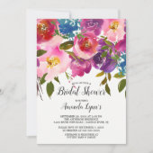 Kleurrijke lente bloemen bruids douche uitnodiging