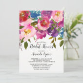 Kleurrijke lente bloemen bruids douche uitnodiging