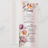 Kleurrijke lente bloemen bruiloft menu (Voorkant / Achterkant)