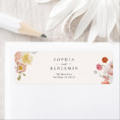 Kleurrijke lente bloemen bruiloft retour adres etiket (Insitu)