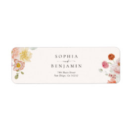Kleurrijke Lente Bloemen Bruiloft Retouradres Etiket