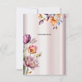 Kleurrijke lente bloemen dank je wel kaart (Achterkant)