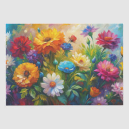 Kleurrijke Lente Bloemen Decoupage Tissuepapier