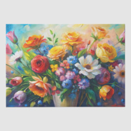 Kleurrijke Lente Bloemen Decoupage Tissuepapier