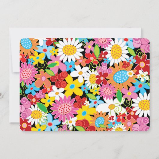 Kleurrijke Lente Bloemen Foto Meisje 10e Verjaarda Kaart (Achterkant)