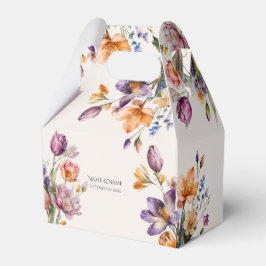 Kleurrijke lente bloemen gunst box bedankdoosjes
