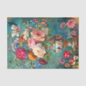 KLEURRIJKE LENTE BLOEMEN IN VAAS DECOUPAGE TISSUEPAPIER (Voorkant)