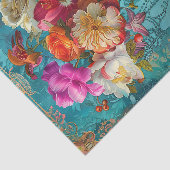 KLEURRIJKE LENTE BLOEMEN IN VAAS DECOUPAGE TISSUEPAPIER (Detail)