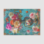 KLEURRIJKE LENTE BLOEMEN IN VAAS DECOUPAGE TISSUEPAPIER (Voorkant)