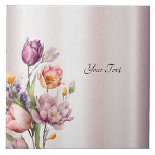 Kleurrijke Lente Bloemen Keramische Tegel Tegeltje