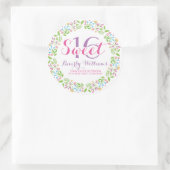 Kleurrijke lente bloemen krans zoet 16 ronde sticker (Tas)