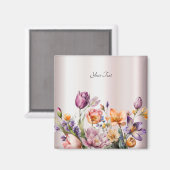 Kleurrijke lente bloemen magneet (Voorkant / Achterkant)