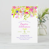 Kleurrijke Lente Bloemen Pasen Kaart (Staand voorkant)