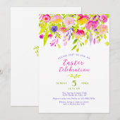 Kleurrijke Lente Bloemen Pasen Kaart (Voorkant / Achterkant)
