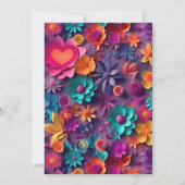 Kleurrijke Lente Bloemen Patroon Bruiloft Save The Date (Achterkant)