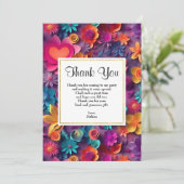 Kleurrijke lente bloemen patroon dank u bedankkaart (Staand voorkant)