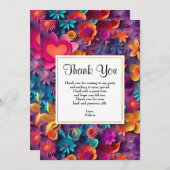 Kleurrijke lente bloemen patroon dank u bedankkaart (Voorkant / Achterkant)