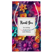 Kleurrijke lente bloemen patroon dank u klein cadeauzakje (Achterkant)