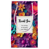 Kleurrijke lente bloemen patroon dank u klein cadeauzakje (Voorkant)