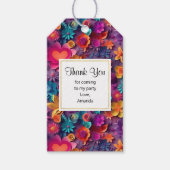 Kleurrijke Lente Bloemen Patroon Party Dank u Cadeaulabel (Voorkant)