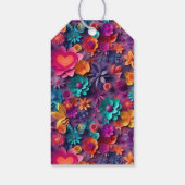 Kleurrijke Lente Bloemen Patroon Party Dank u Cadeaulabel (Achterkant)