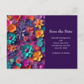 Kleurrijke Lente Bloemen Patroon Save the Date Uitnodiging Briefkaart (Voorkant)