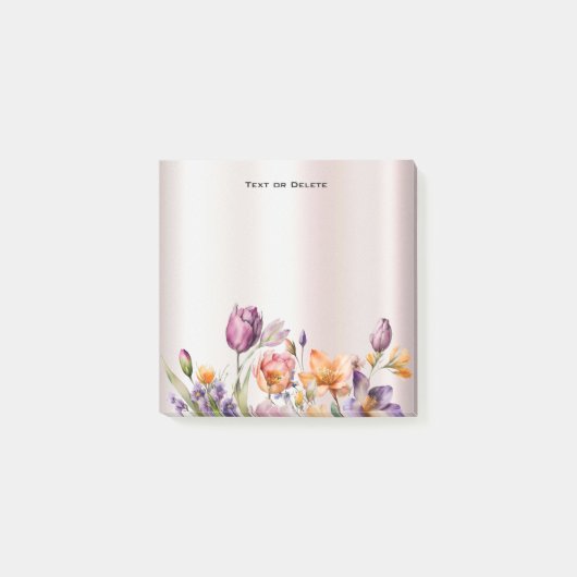 Kleurrijke Lente Bloemen Post it Notes (Voorkant)